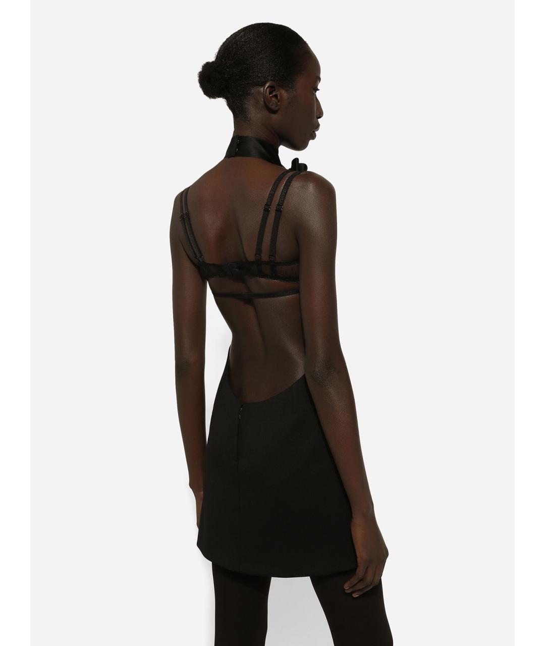 DOLCE&GABBANA Черное шерстяное повседневное платье, фото 4