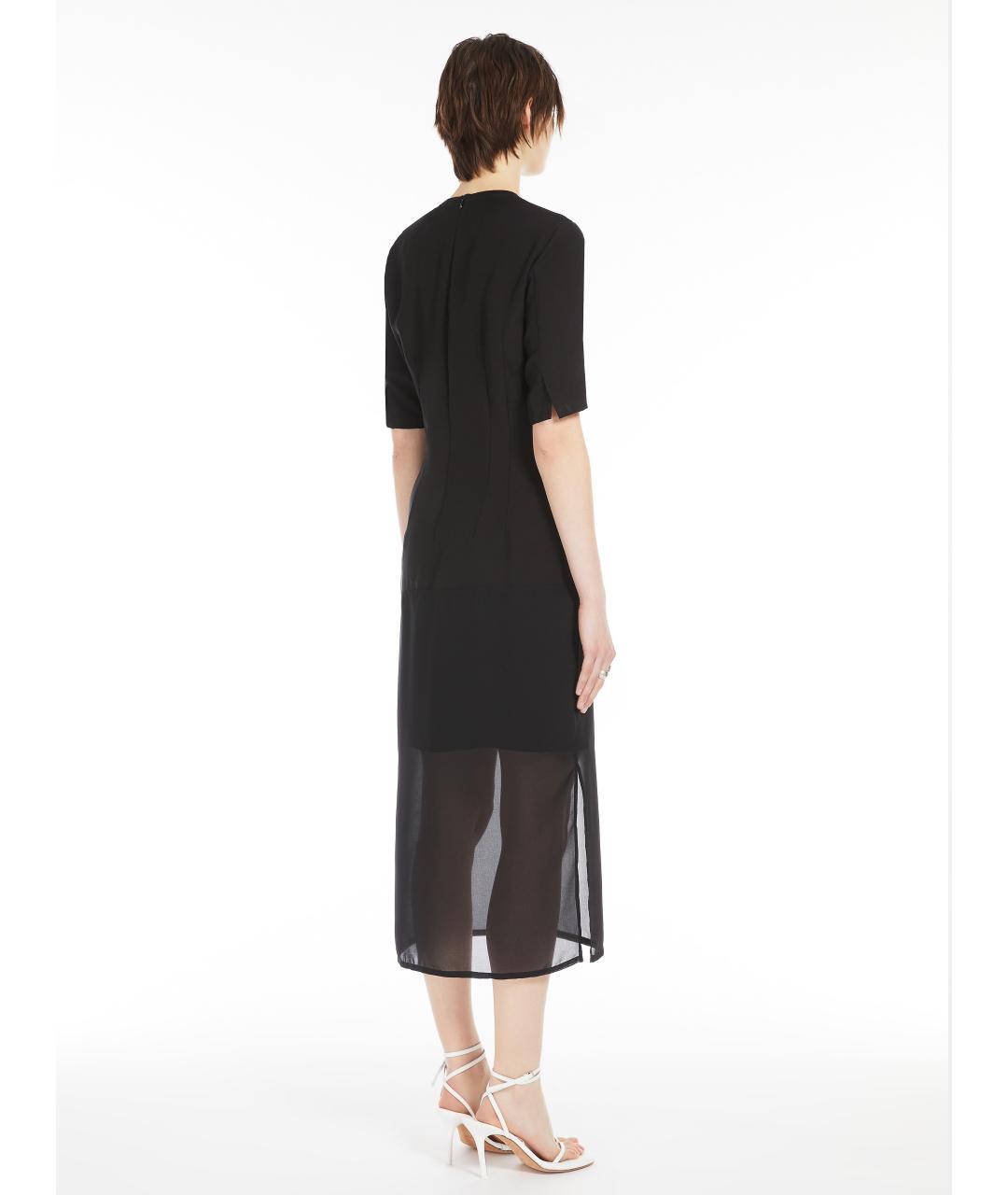 SPORTMAX Черное вискозное повседневное платье, фото 3