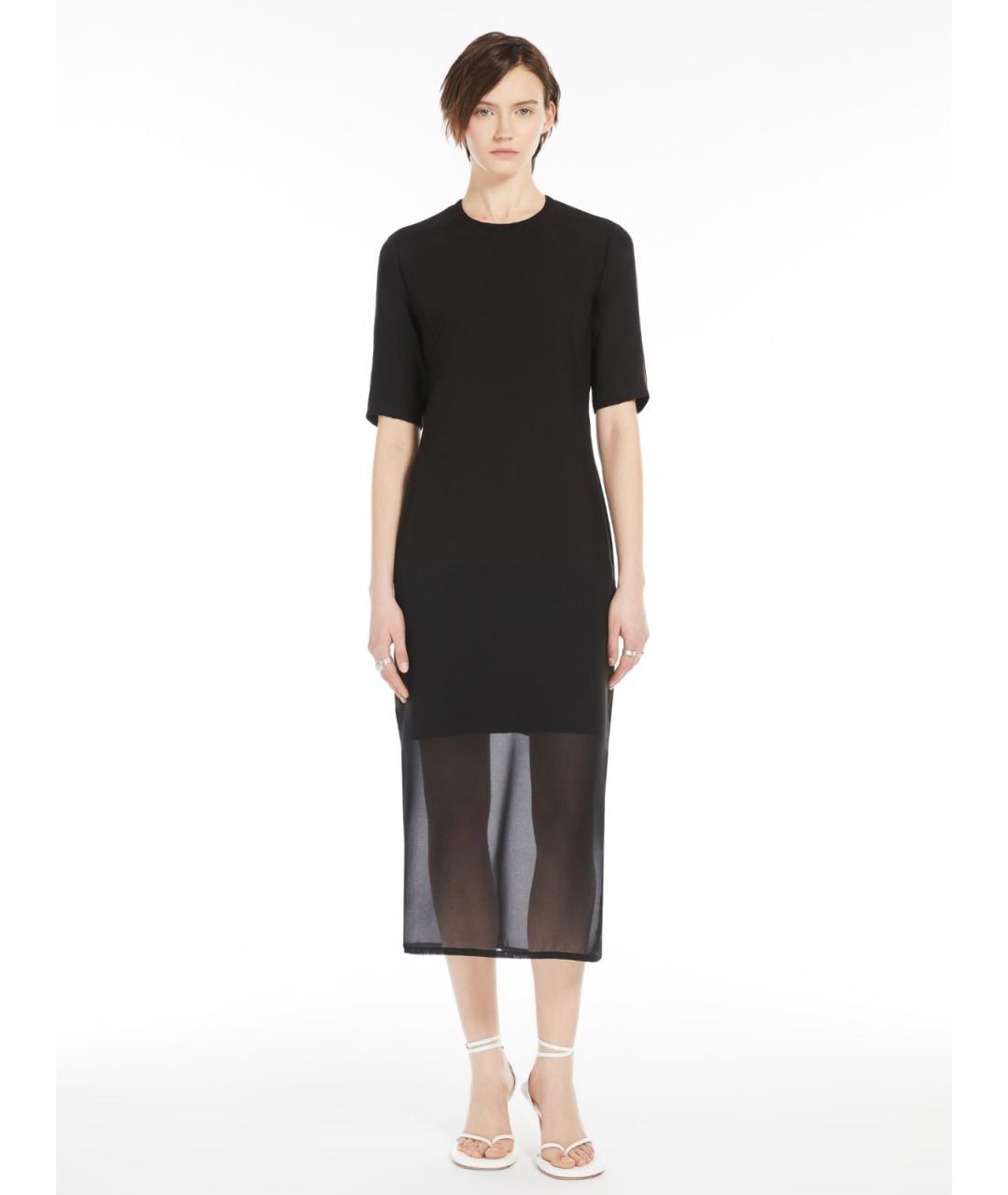 SPORTMAX Черное вискозное повседневное платье, фото 2