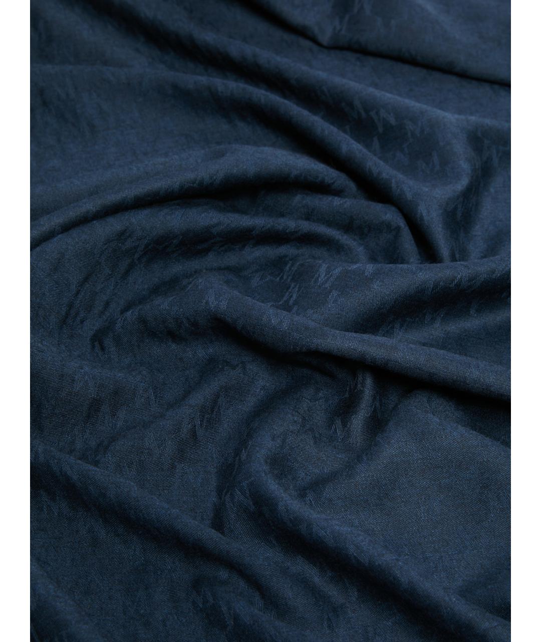 MAX MARA Синий шерстяной шарф, фото 2
