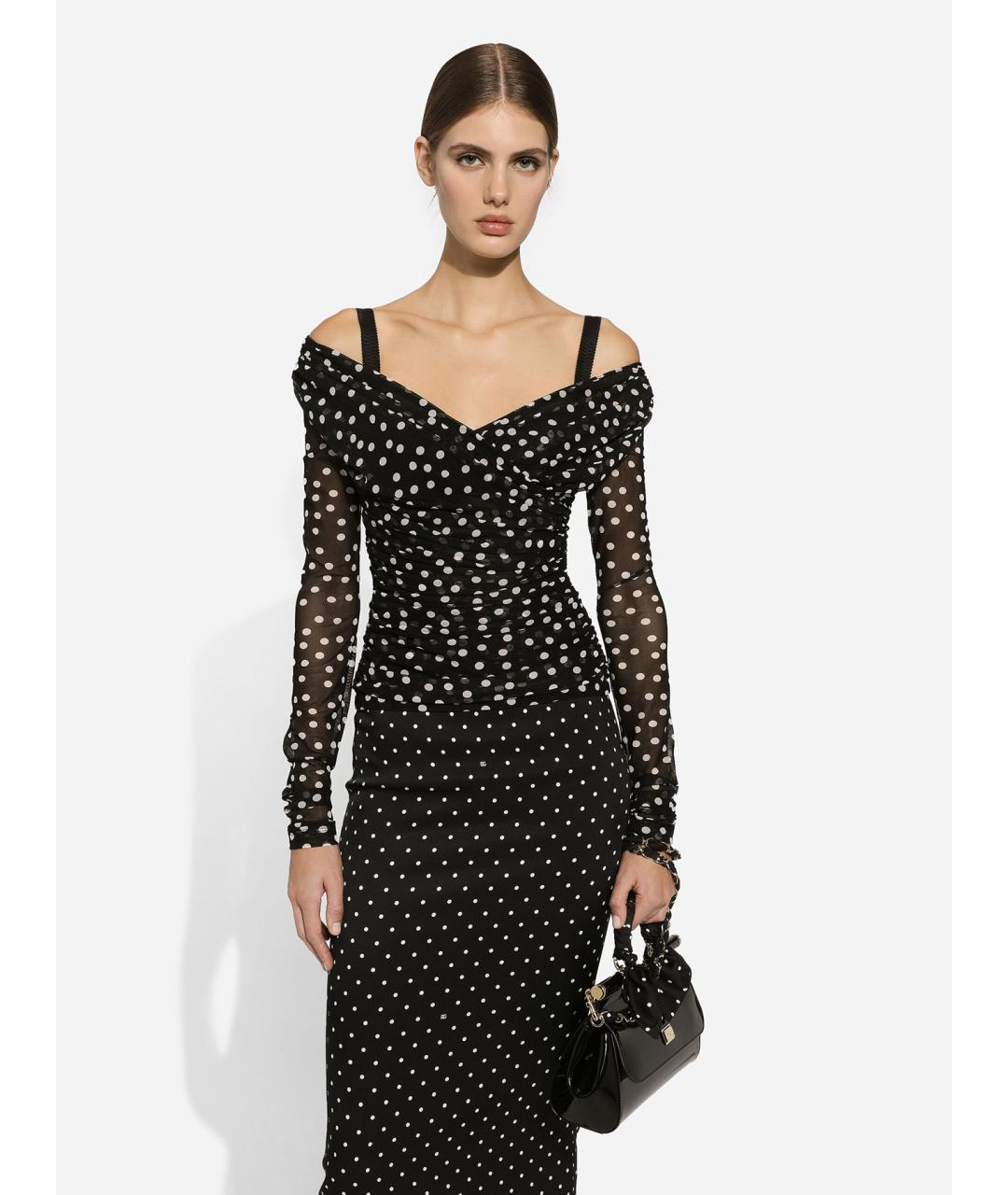 DOLCE&GABBANA Черная вискозная блузы, фото 3