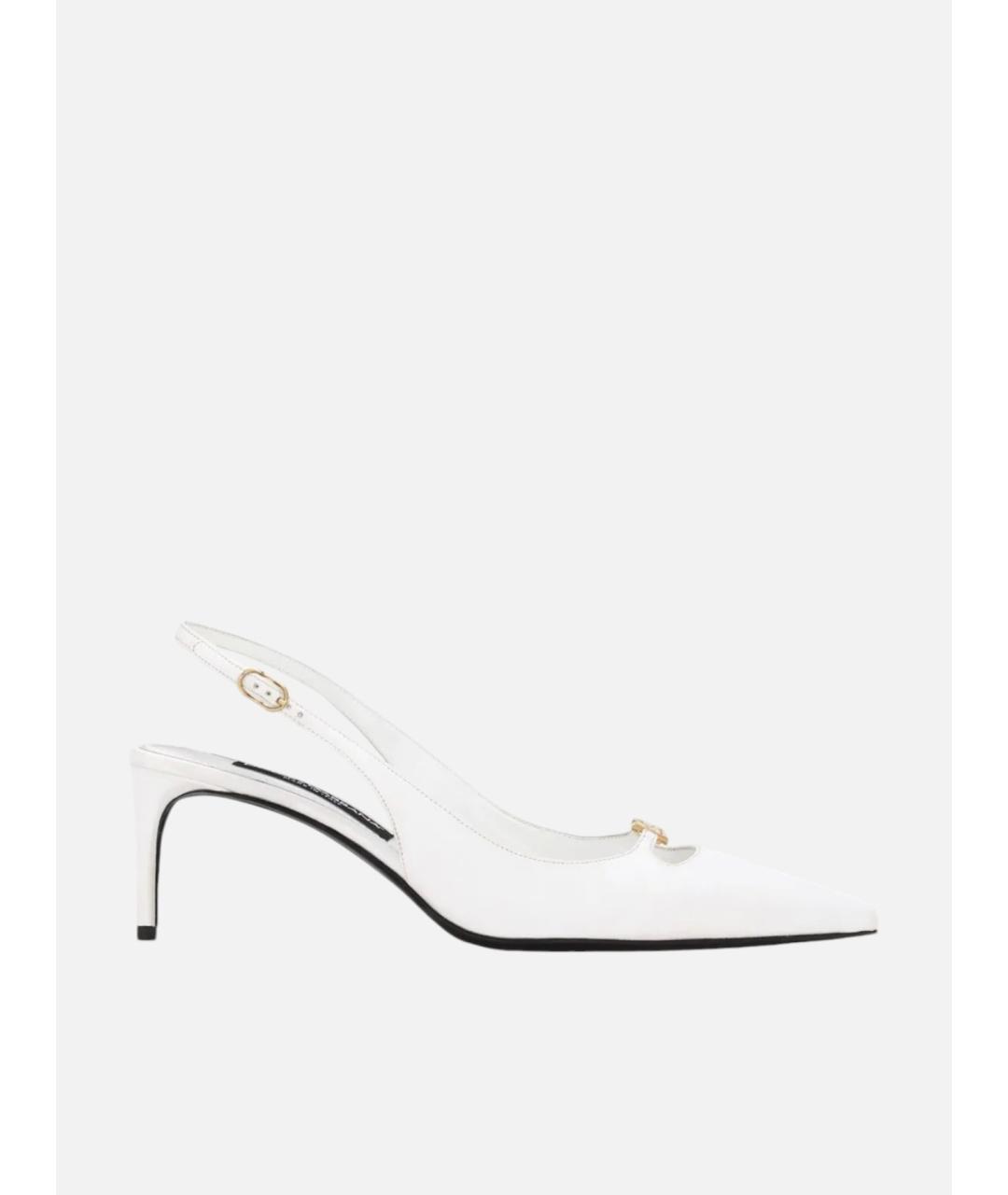 DOLCE&GABBANA Белые кожаные туфли, фото 4