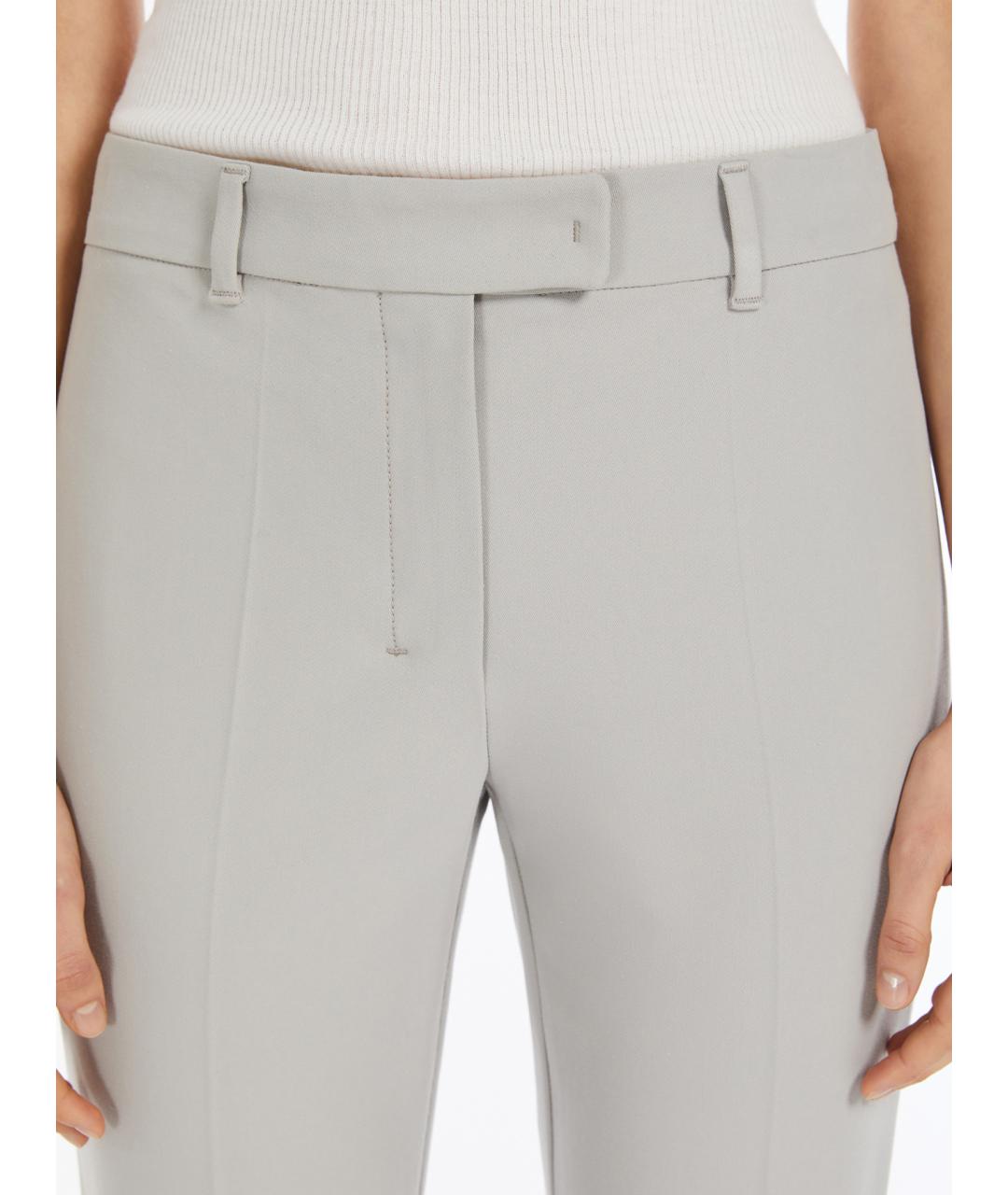 'S MAX MARA Серые вискозные прямые брюки, фото 3