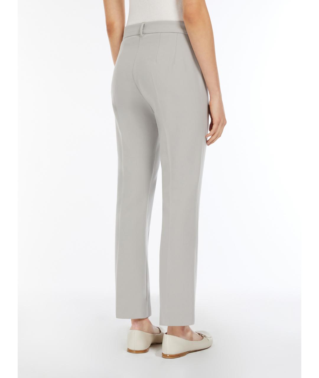 'S MAX MARA Серые вискозные прямые брюки, фото 4