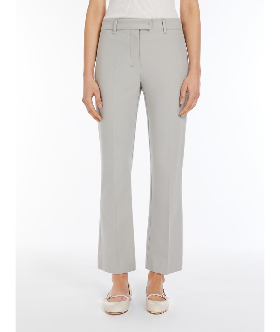 'S MAX MARA Серые вискозные прямые брюки, фото 5