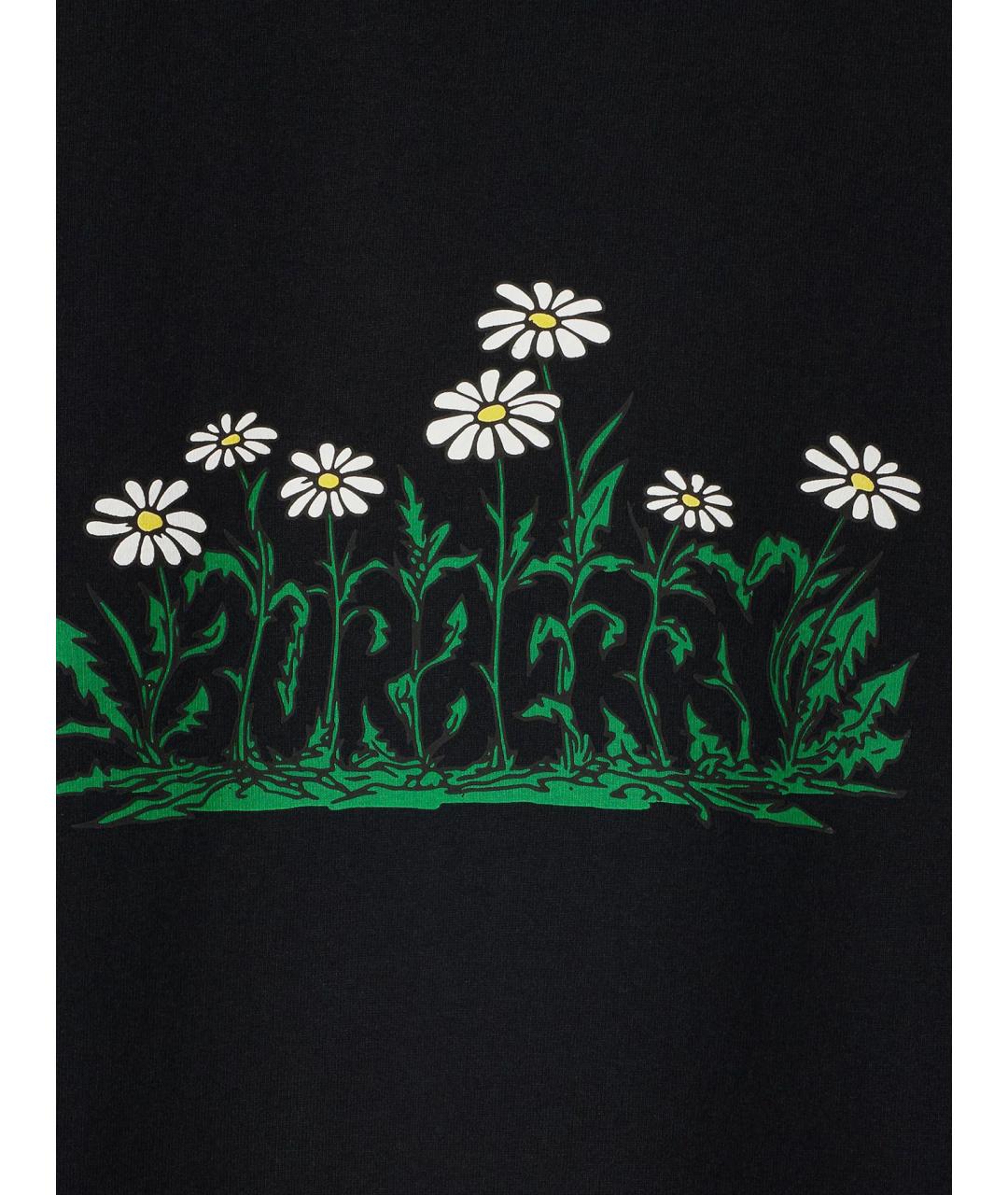 BURBERRY Черная хлопковая футболка, фото 5