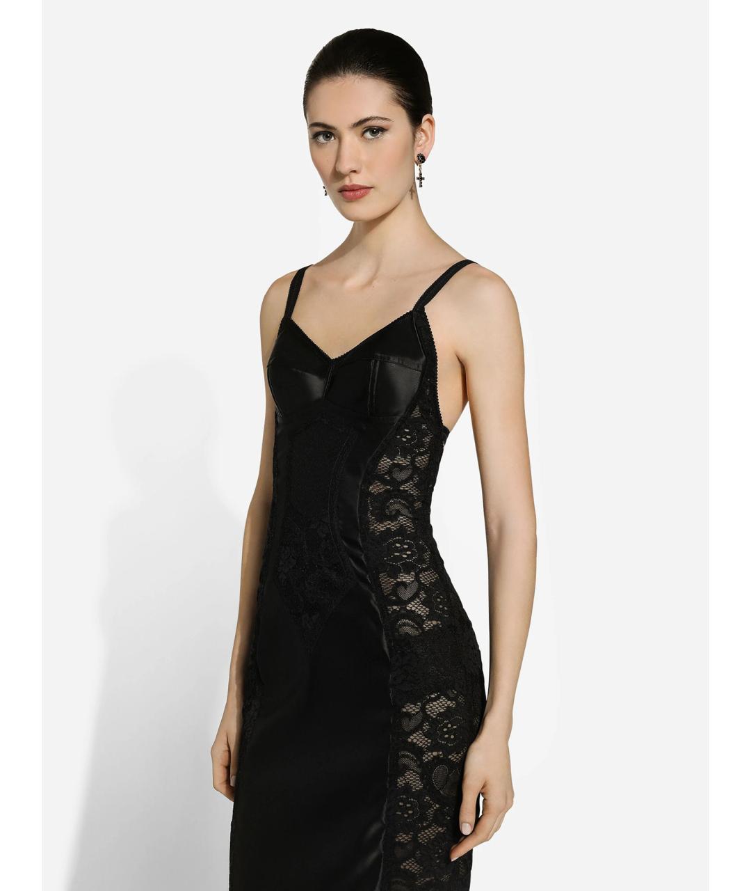 DOLCE&GABBANA Черное полиамидовое вечернее платье, фото 3