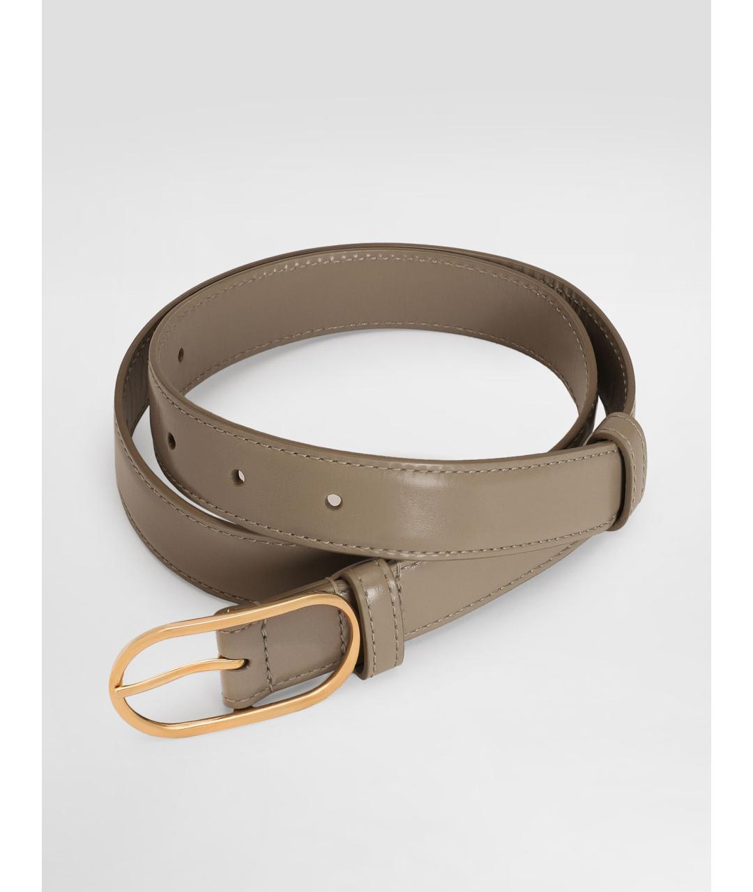 DOLCE&GABBANA Хаки кожаный ремень, фото 3