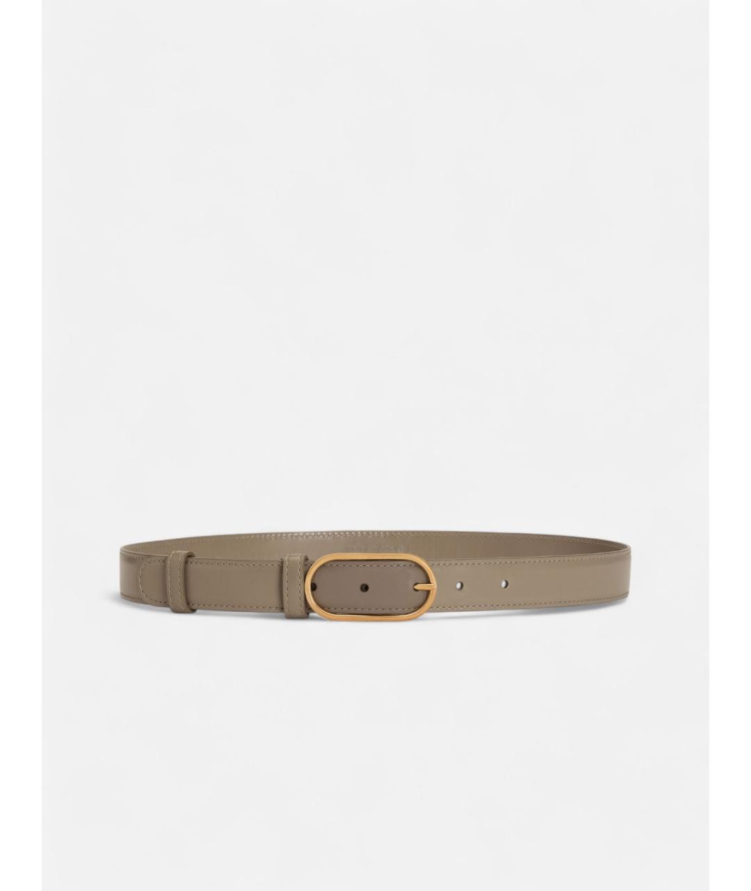 DOLCE&GABBANA Хаки кожаный ремень, фото 4