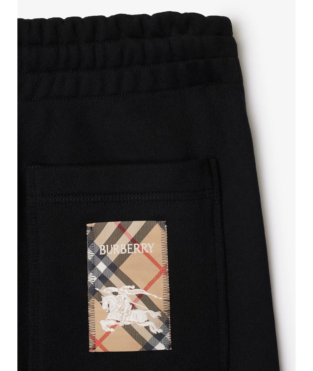 BURBERRY Черные хлопковые прямые брюки, фото 5