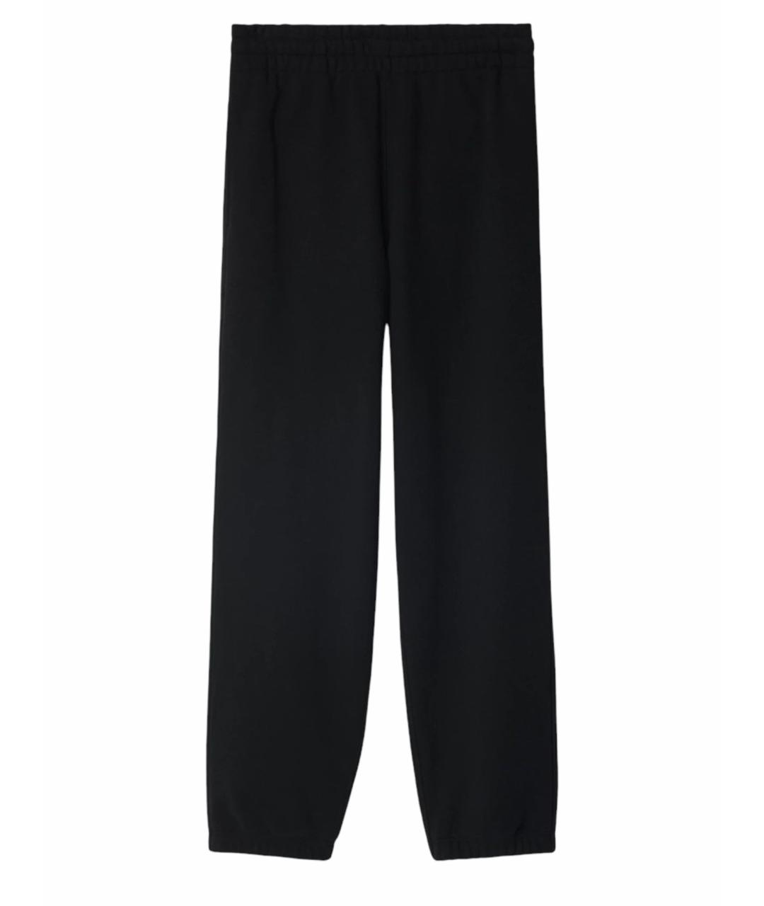 BURBERRY Черные хлопковые прямые брюки, фото 1