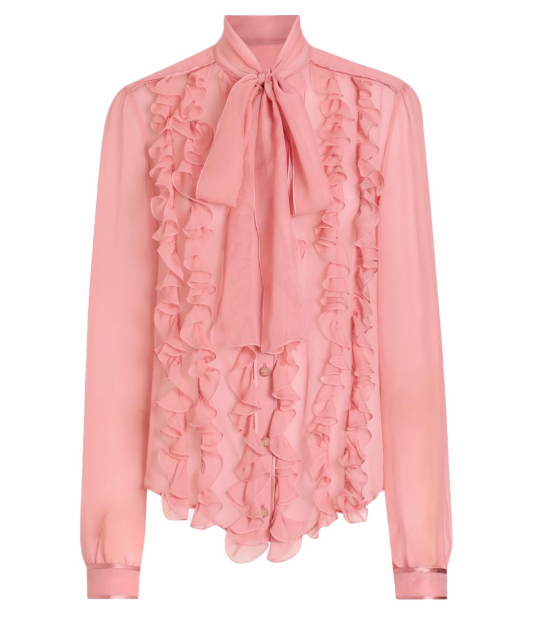 DOLCE&GABBANA Розовая шелковая блузы, фото 1