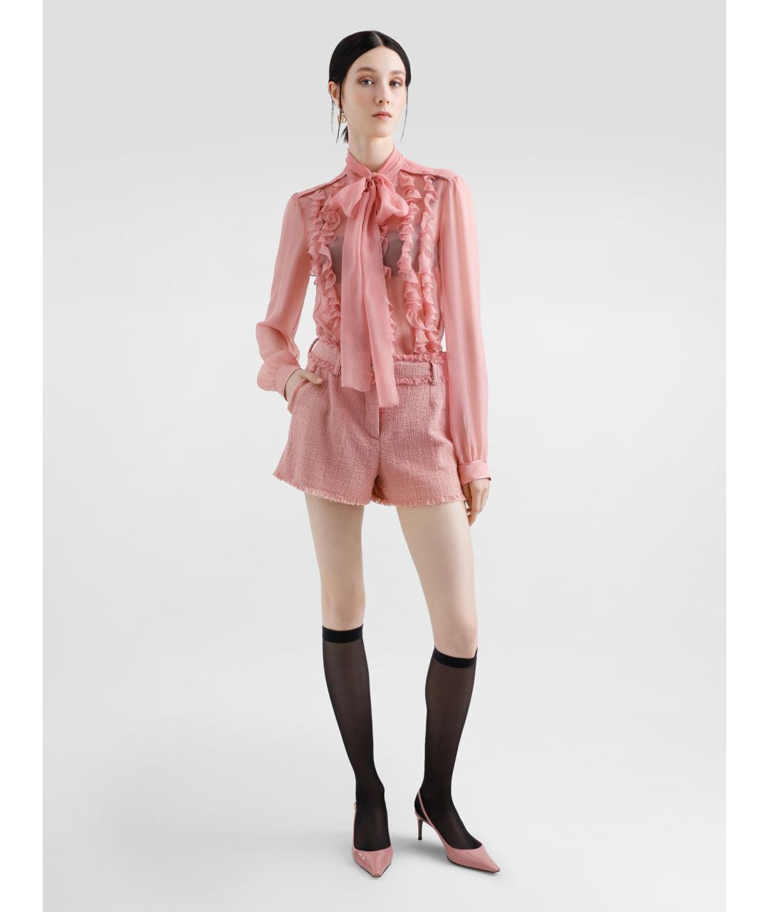 DOLCE&GABBANA Розовая шелковая блузы, фото 2