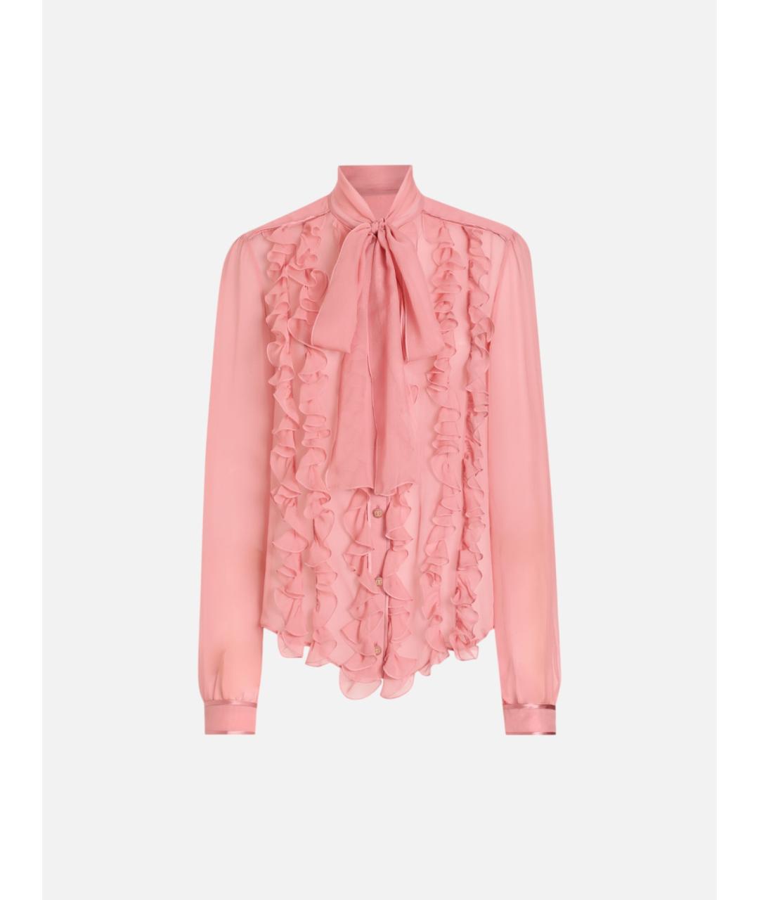 DOLCE&GABBANA Розовая шелковая блузы, фото 5