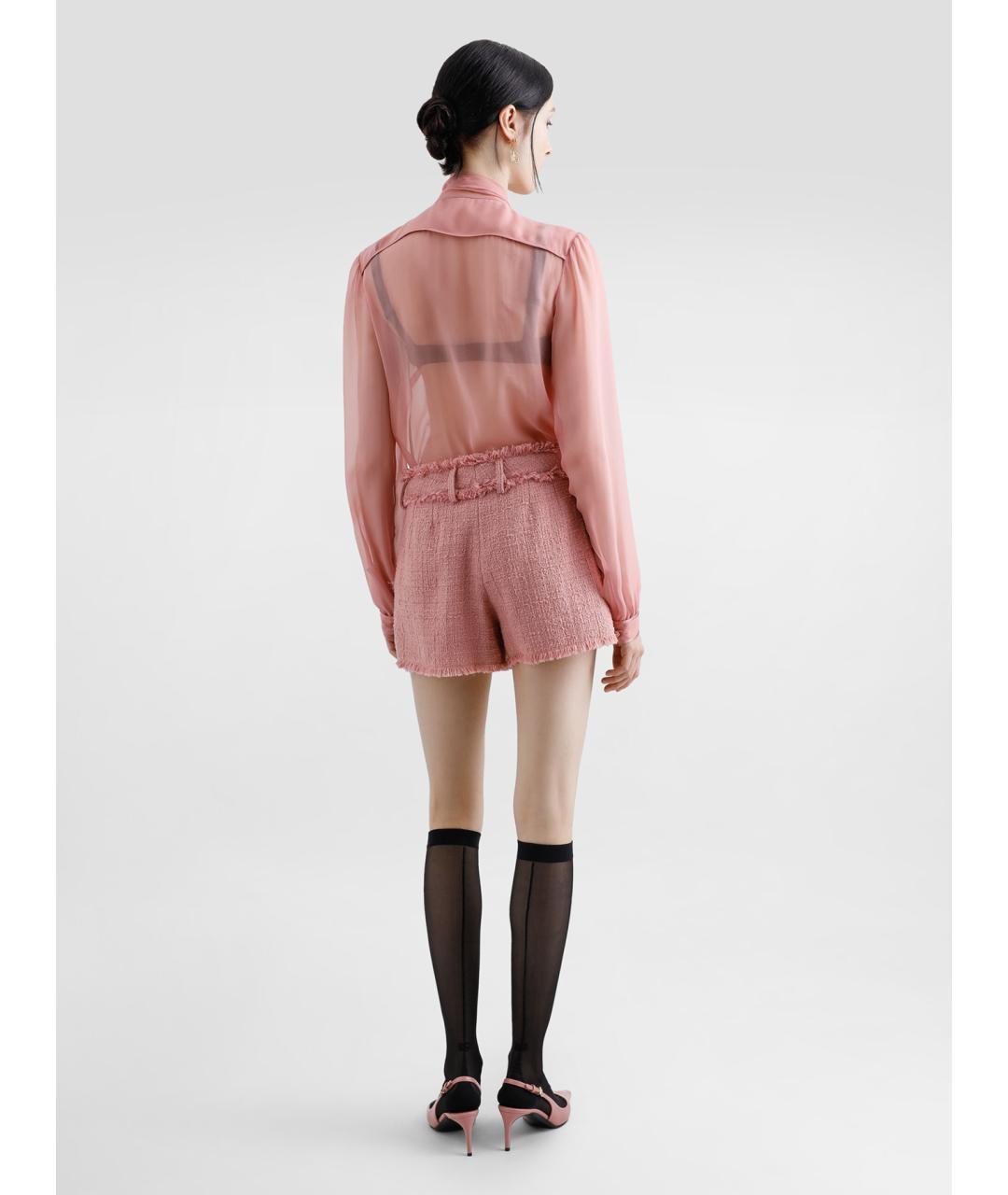 DOLCE&GABBANA Розовая шелковая блузы, фото 4