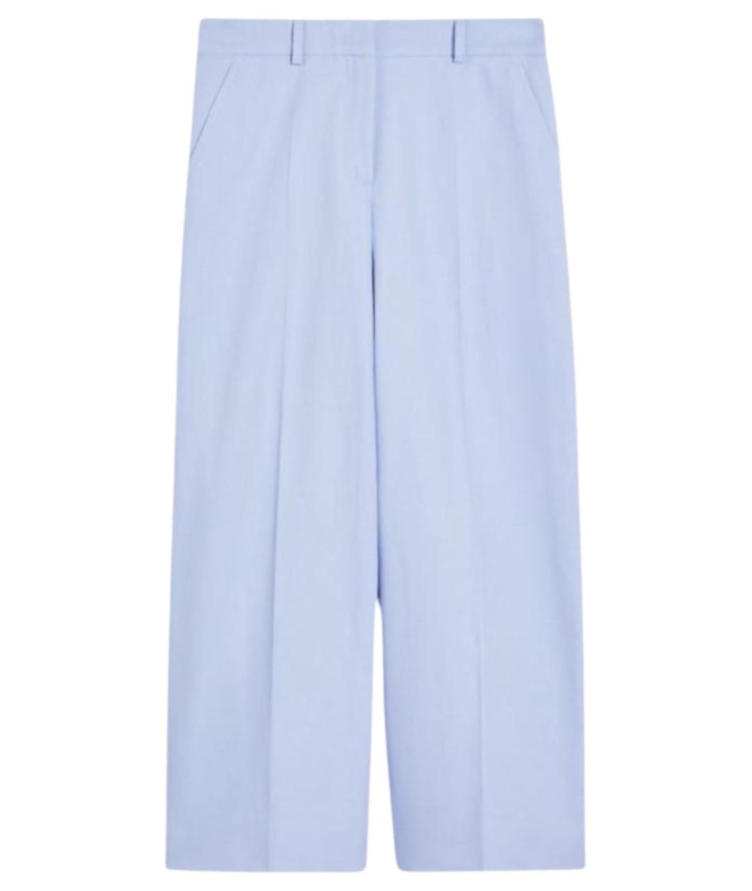WEEKEND MAX MARA Голубые хлопковые прямые брюки, фото 1