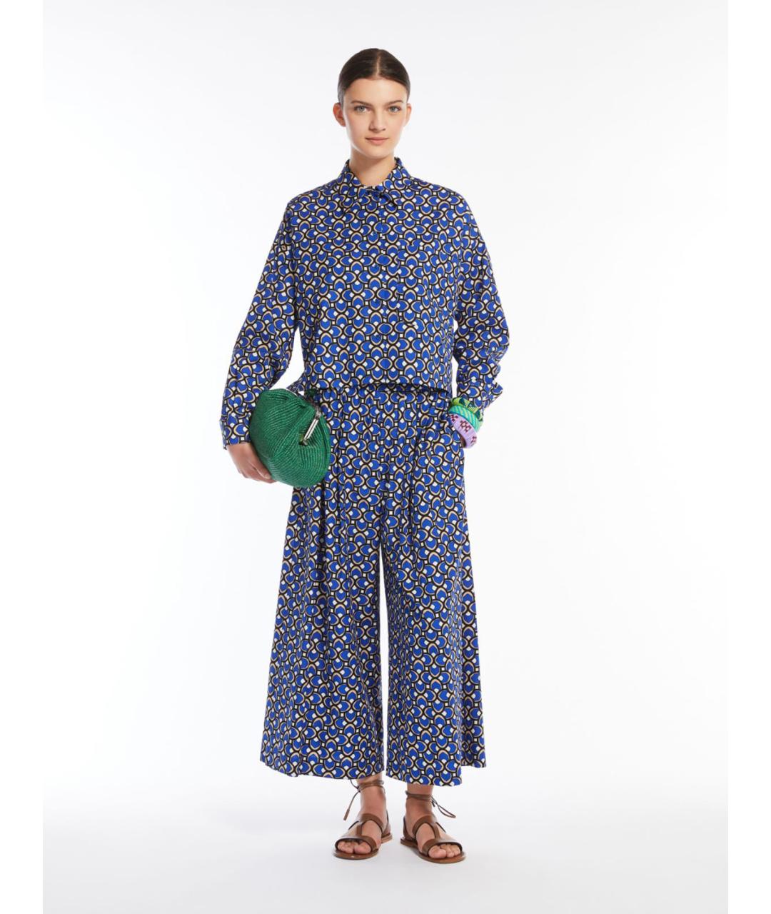WEEKEND MAX MARA Синяя хлопковая рубашка, фото 2