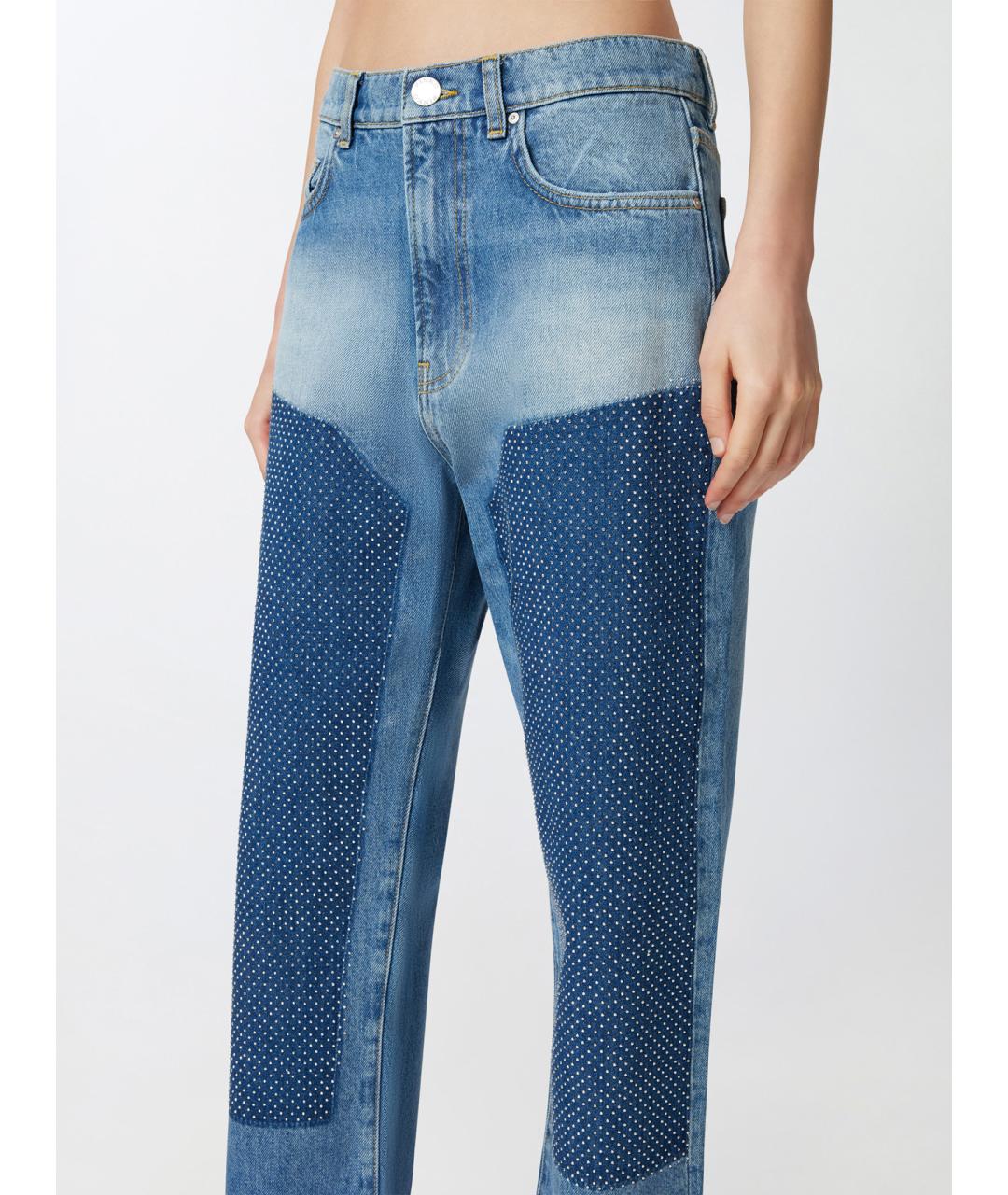 PINKO Синие хлопковые прямые джинсы, фото 5