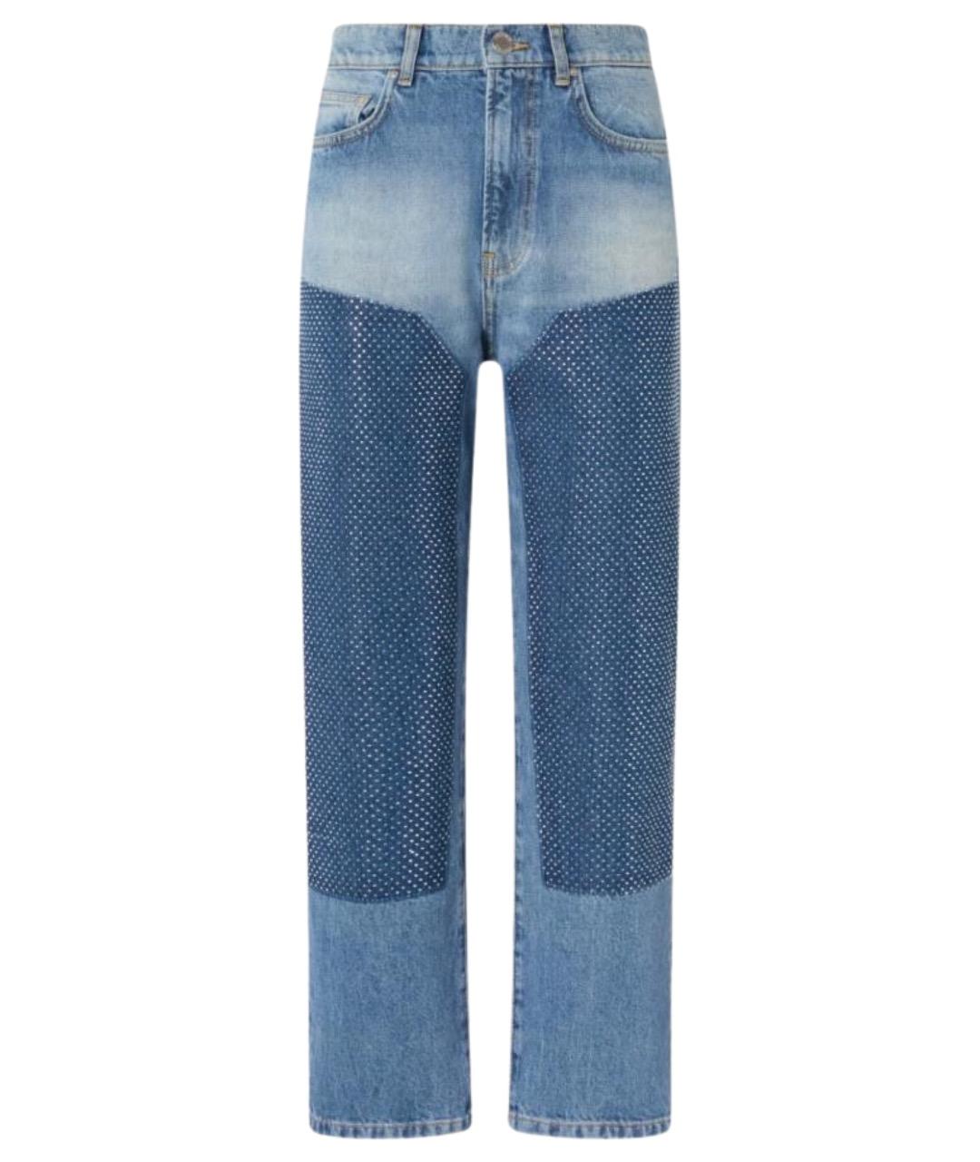 PINKO Синие хлопковые прямые джинсы, фото 1