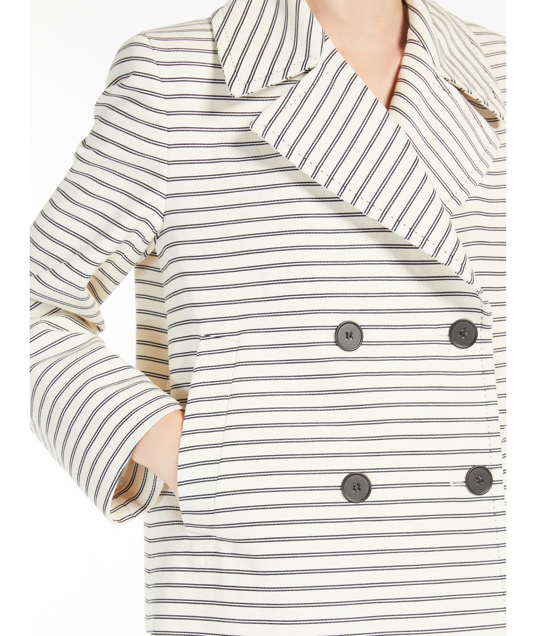 MAX MARA STUDIO Белый хлопковый жакет/пиджак, фото 4