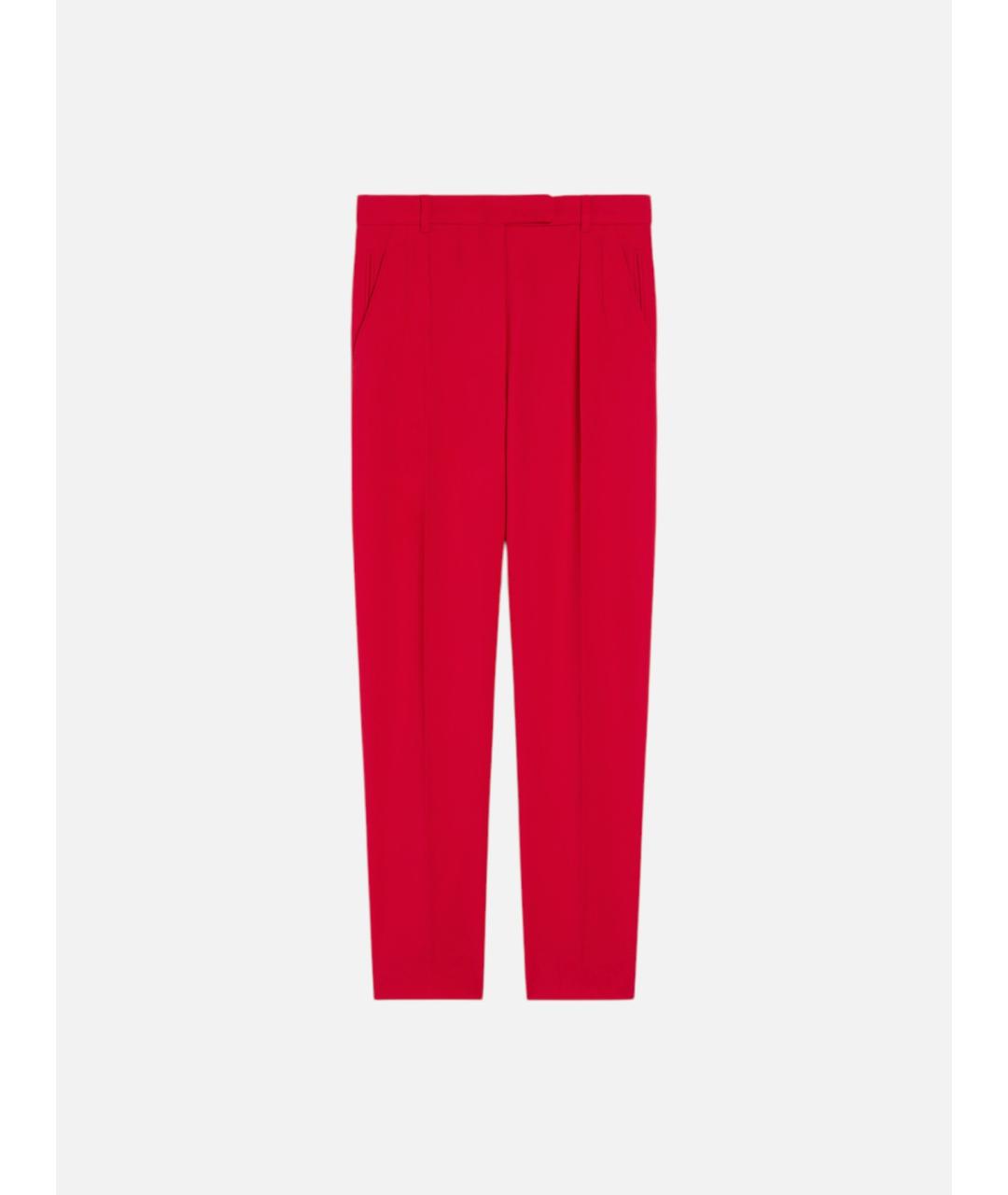MAX MARA STUDIO Красные шерстяные прямые брюки, фото 5
