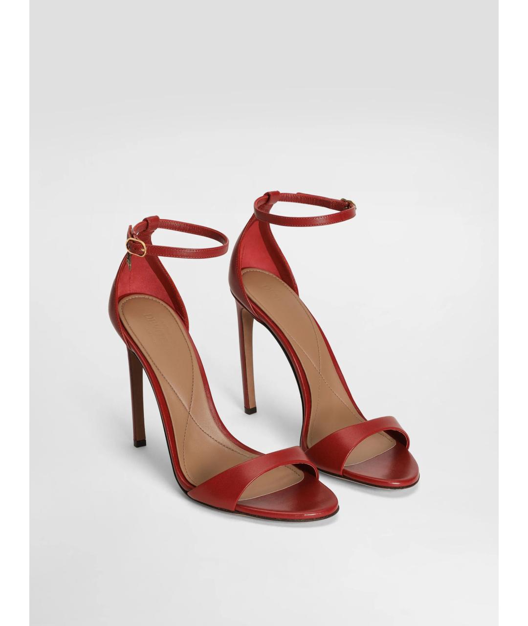 DOLCE&GABBANA Красные кожаные босоножки, фото 2