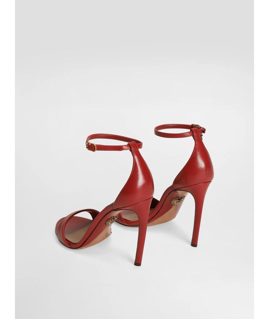 DOLCE&GABBANA Красные кожаные босоножки, фото 3