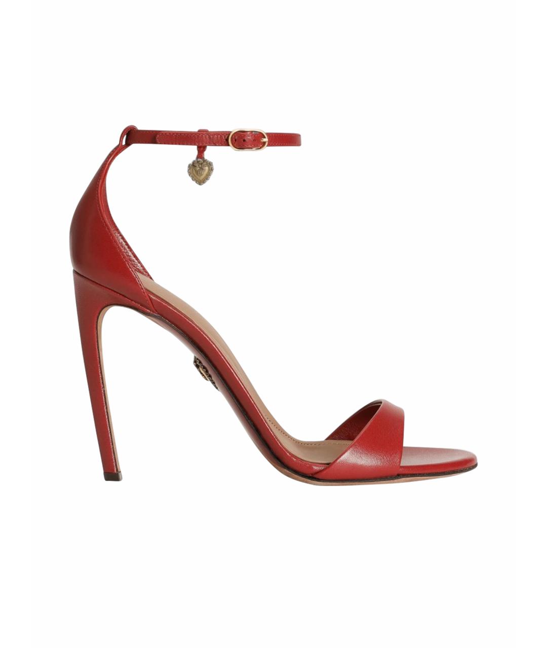 DOLCE&GABBANA Красные кожаные босоножки, фото 1