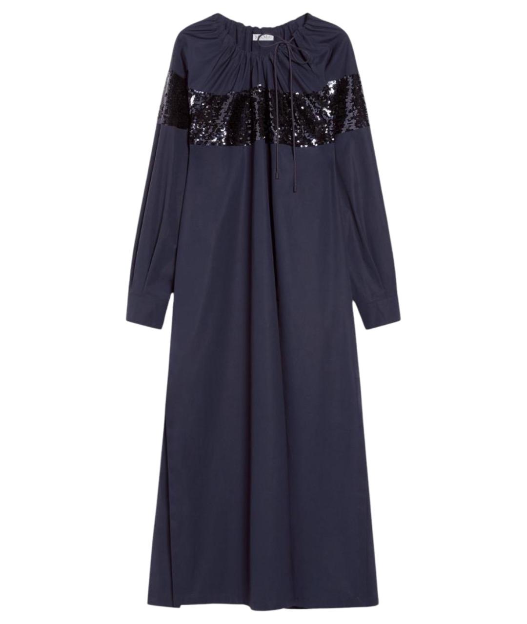 MAX MARA Темно-синее хлопковое вечернее платье, фото 1