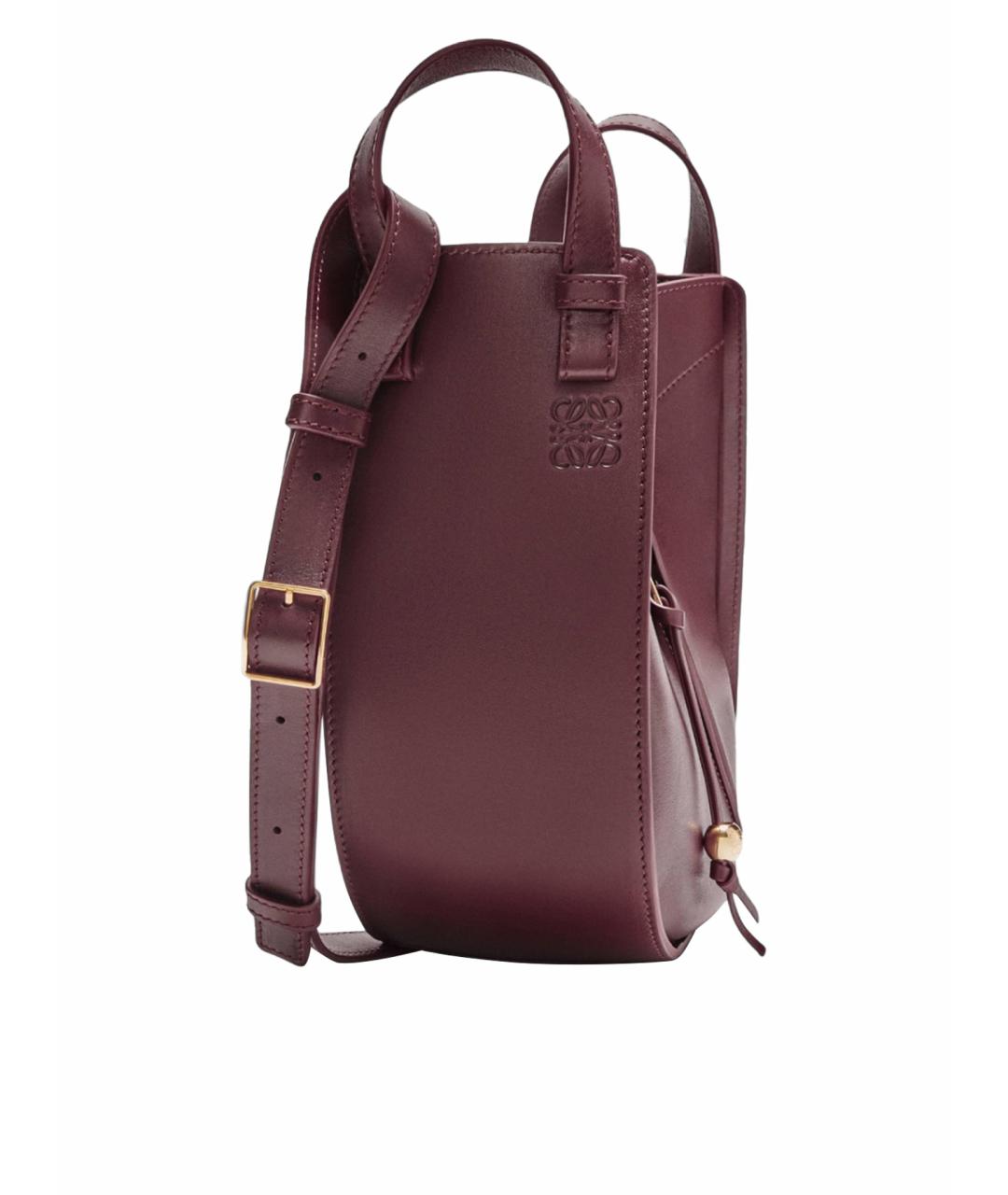 LOEWE Бордовая кожаная сумка тоут, фото 1