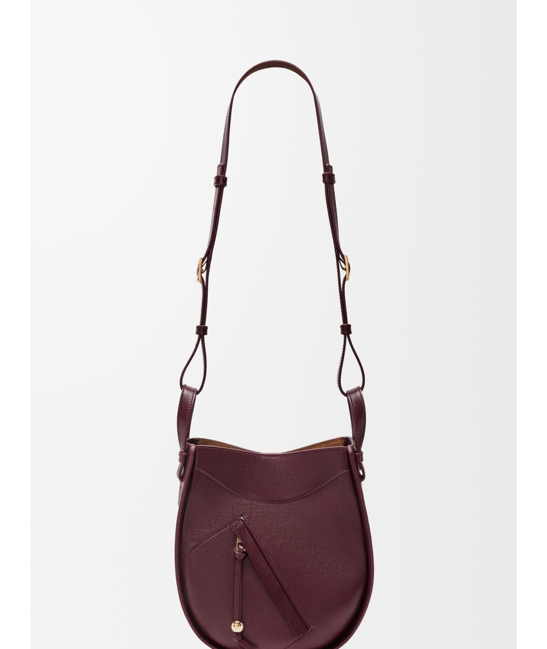 LOEWE Бордовая кожаная сумка тоут, фото 3