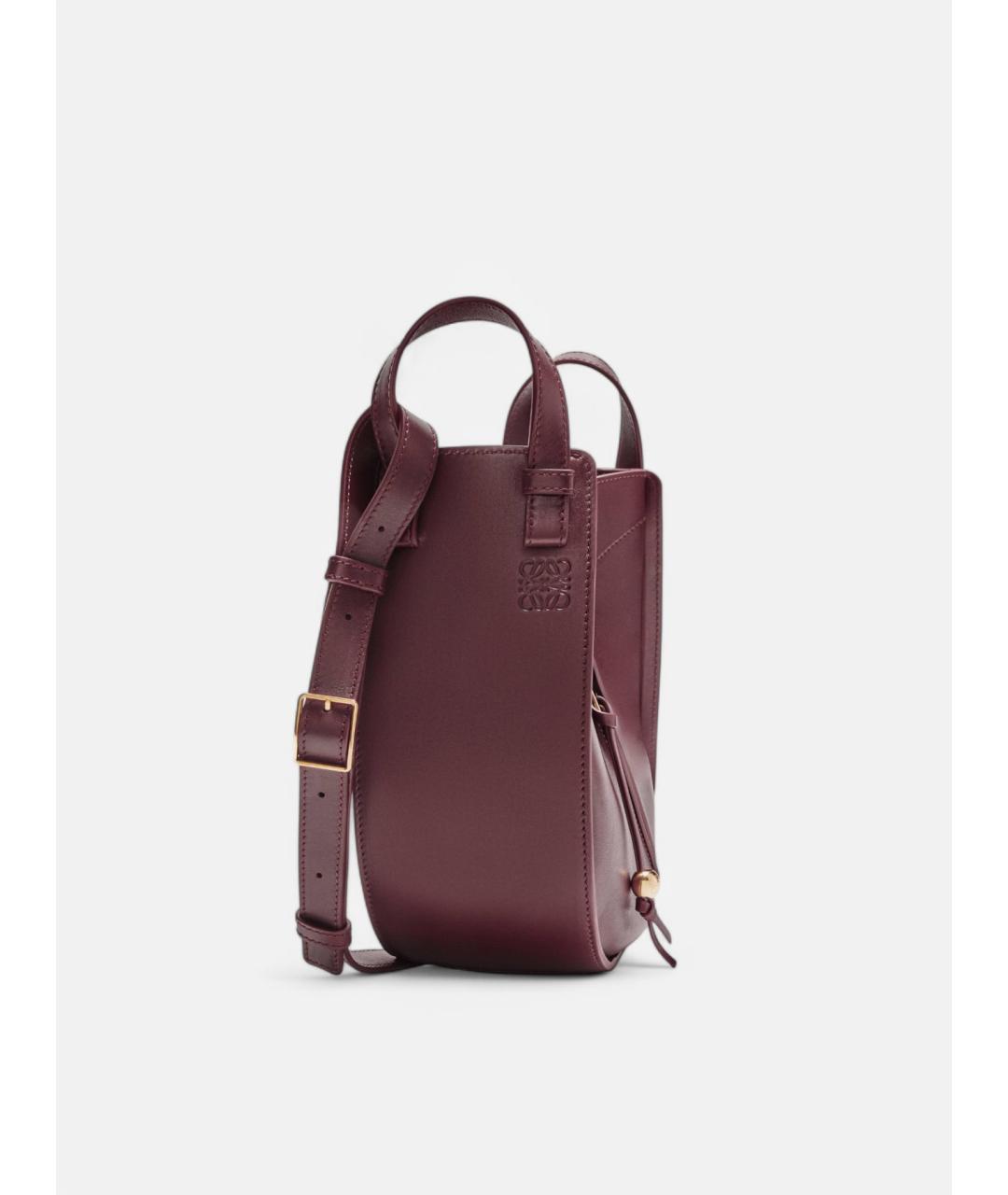 LOEWE Бордовая кожаная сумка тоут, фото 4