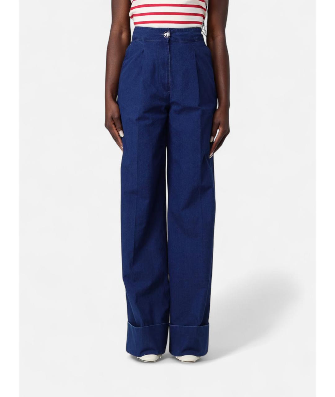 VALENTINO Синие хлопковые прямые джинсы, фото 2