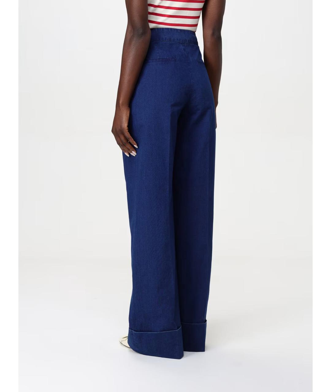 VALENTINO Синие хлопковые прямые джинсы, фото 4