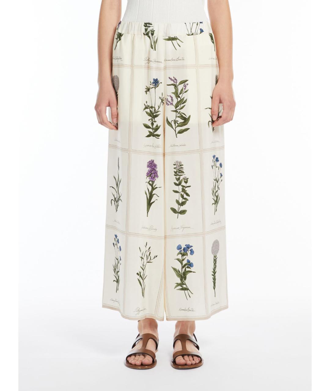 WEEKEND MAX MARA Мульти шелковые брюки широкие, фото 4