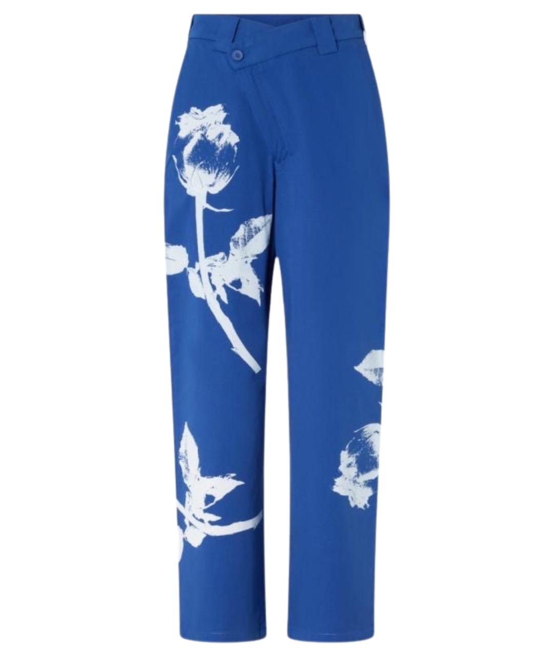 PINKO Синие хлопковые прямые брюки, фото 1