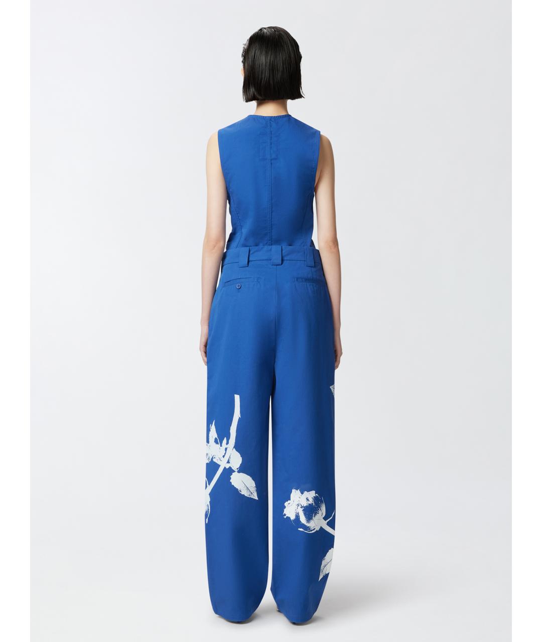 PINKO Синие хлопковые прямые брюки, фото 4