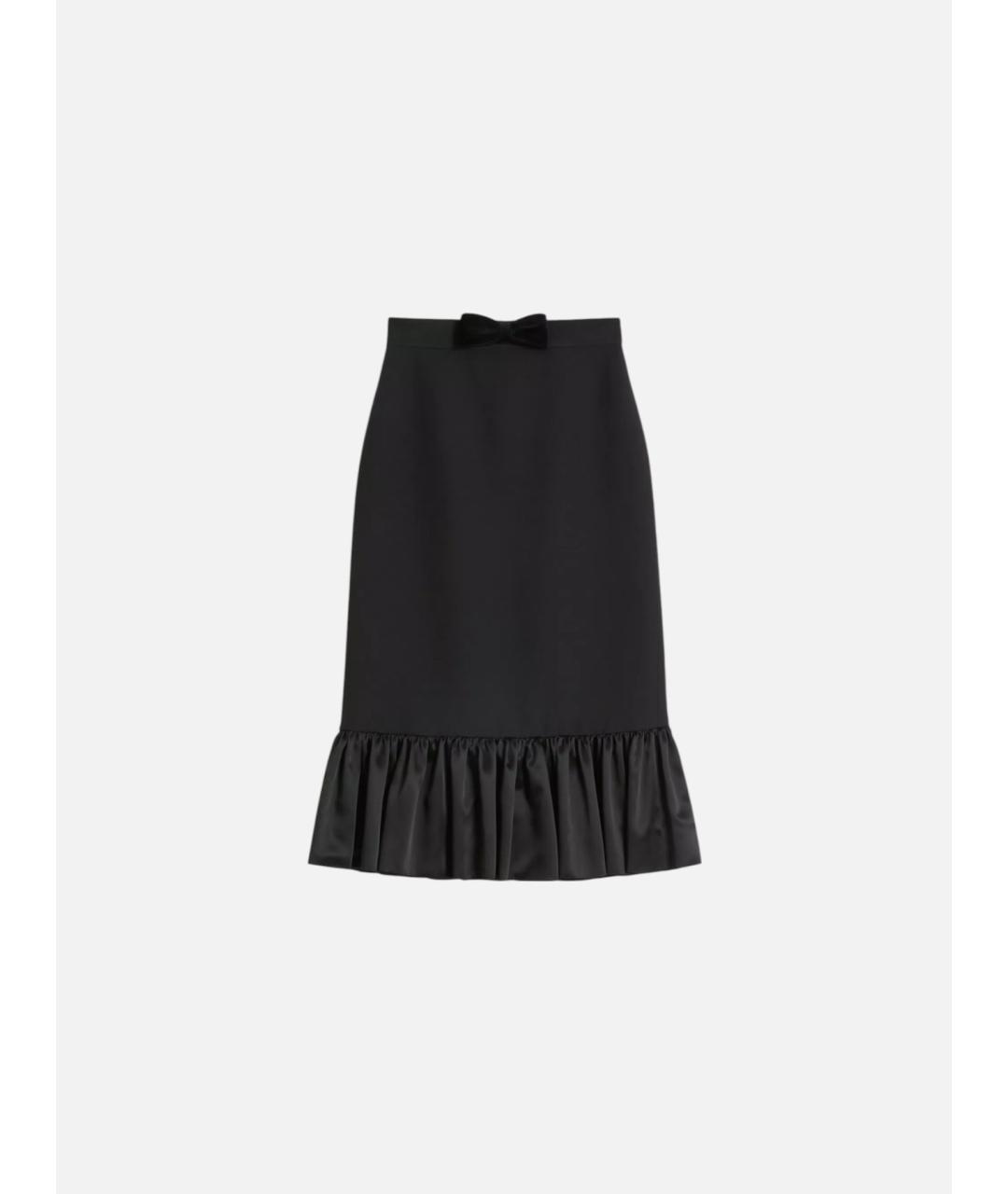 VALENTINO Черная шерстяная юбка миди, фото 5