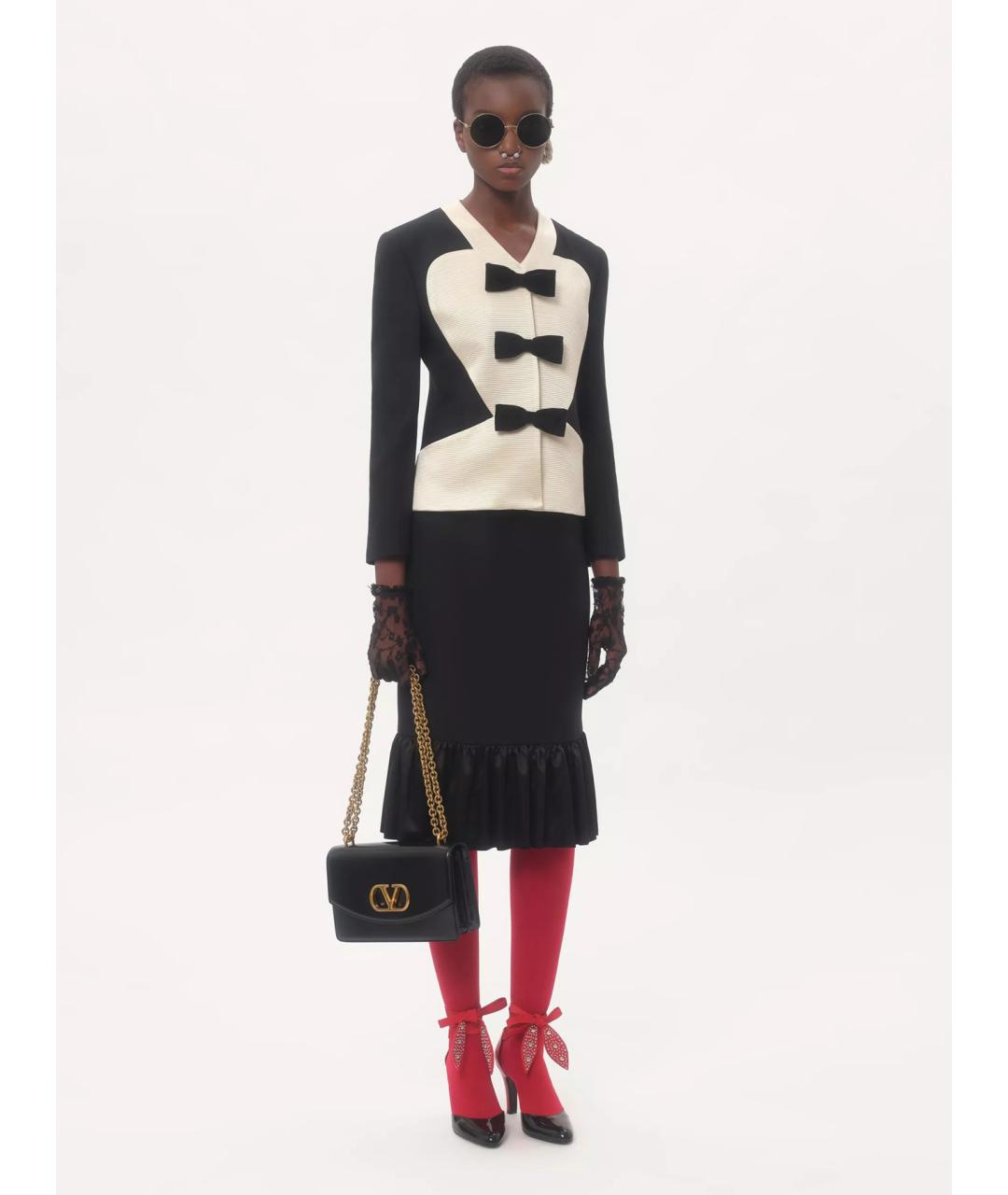 VALENTINO Черная шерстяная юбка миди, фото 2