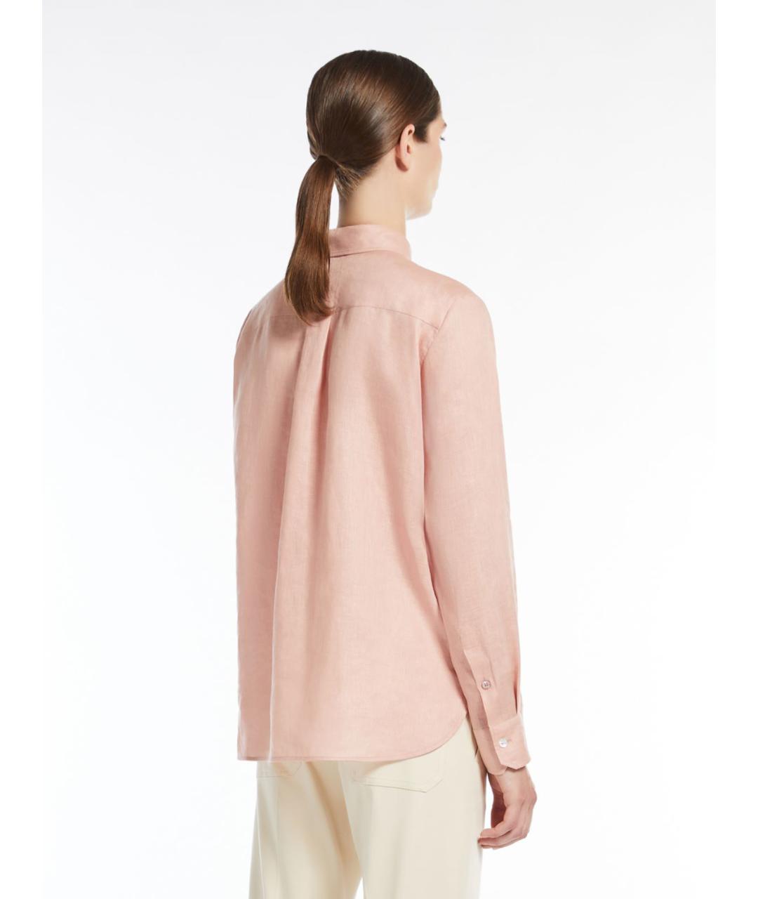 WEEKEND MAX MARA Розовая льняная рубашка, фото 4