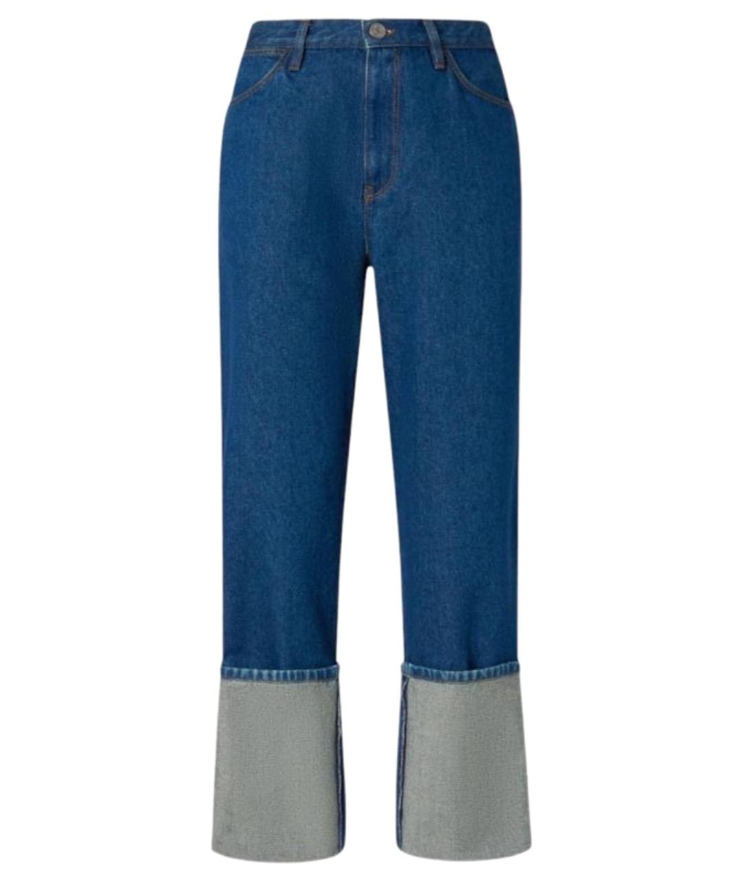 PINKO Синие хлопковые прямые джинсы, фото 1