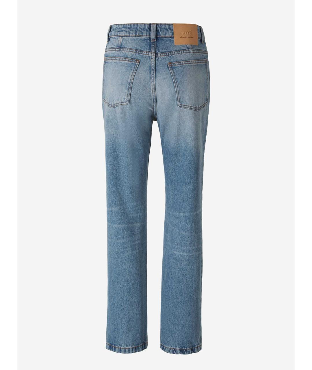 Ami Paris Синие хлопковые прямые джинсы, фото 2
