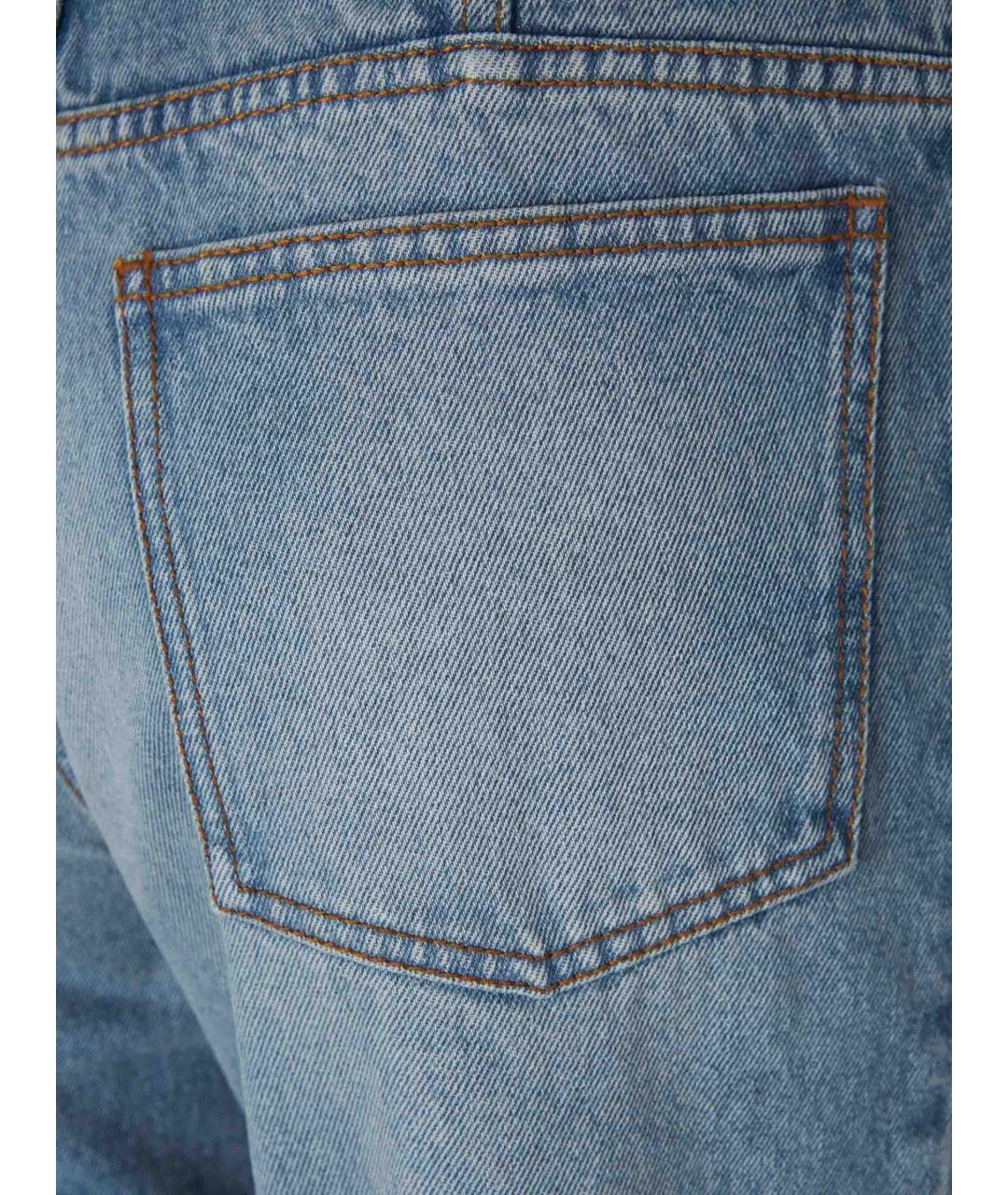 Ami Paris Синие хлопковые прямые джинсы, фото 5