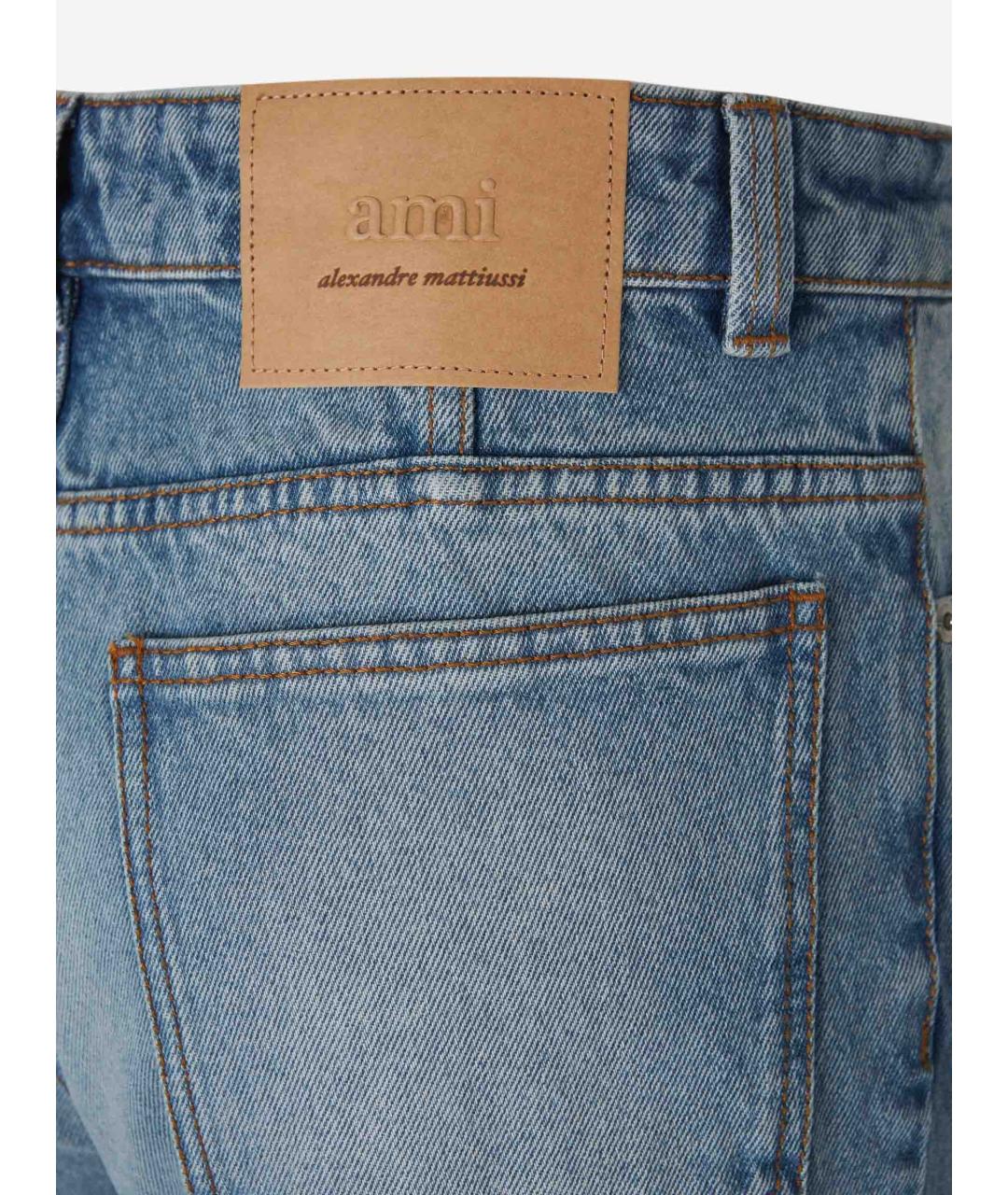 Ami Paris Синие хлопковые прямые джинсы, фото 3