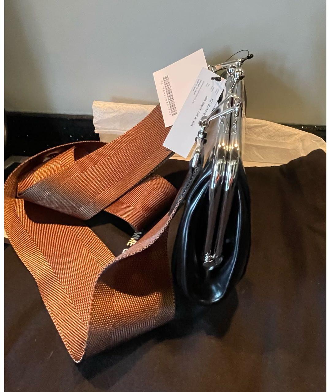 COMME DES GARÇONS Черная кожаная сумка через плечо, фото 2