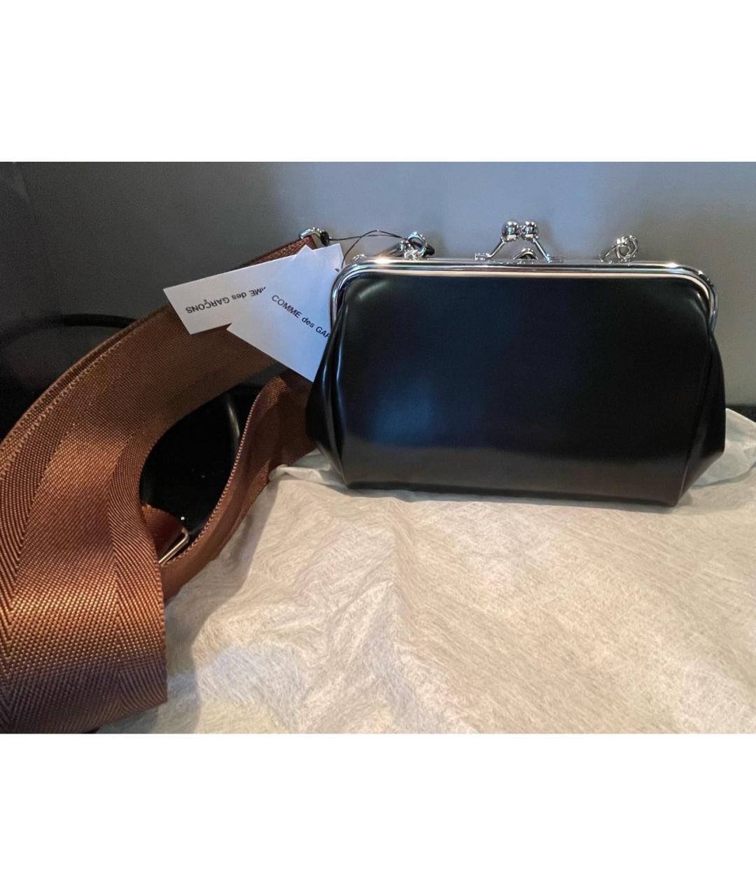 COMME DES GARÇONS Черная кожаная сумка через плечо, фото 7