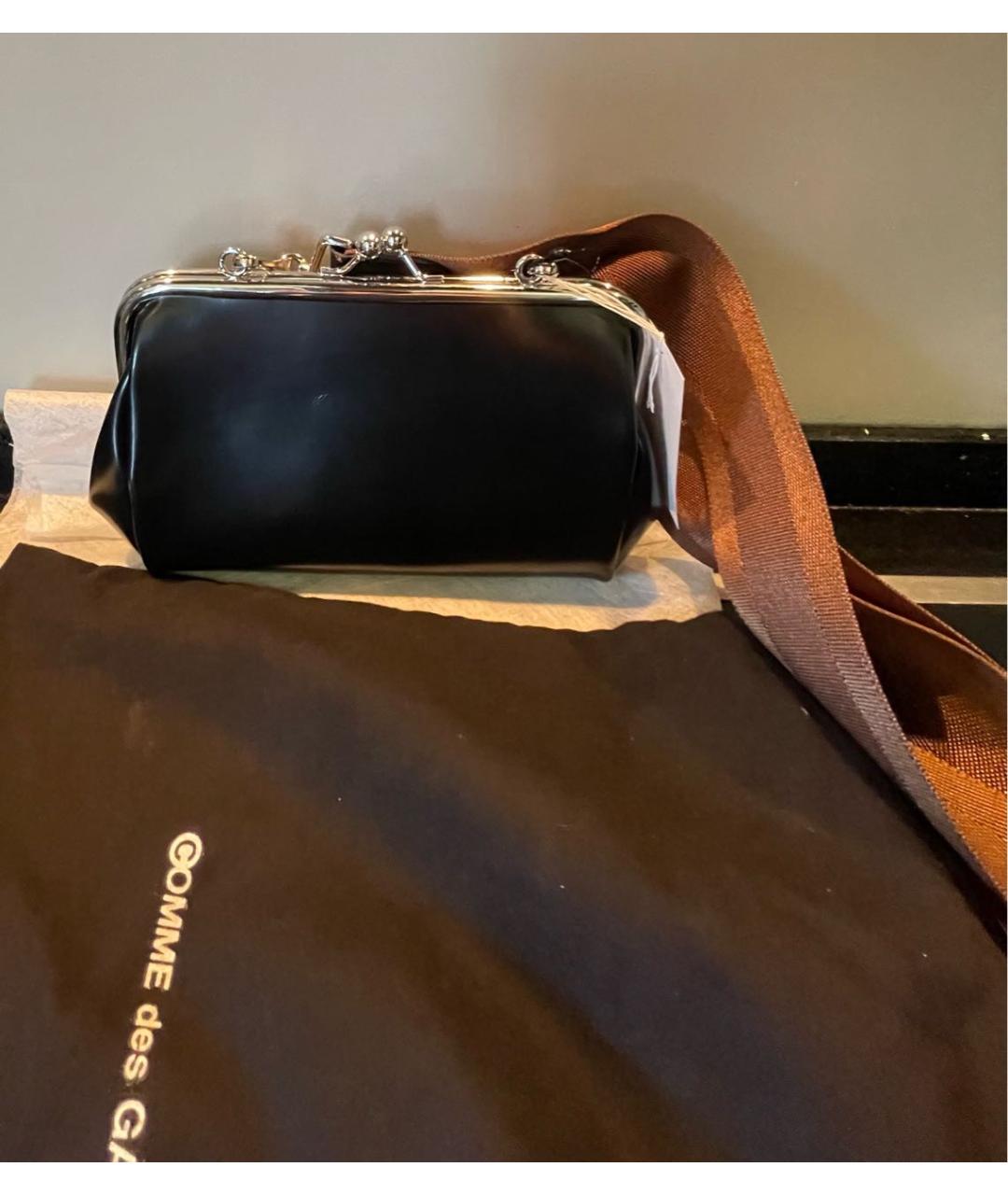 COMME DES GARÇONS Черная кожаная сумка через плечо, фото 3