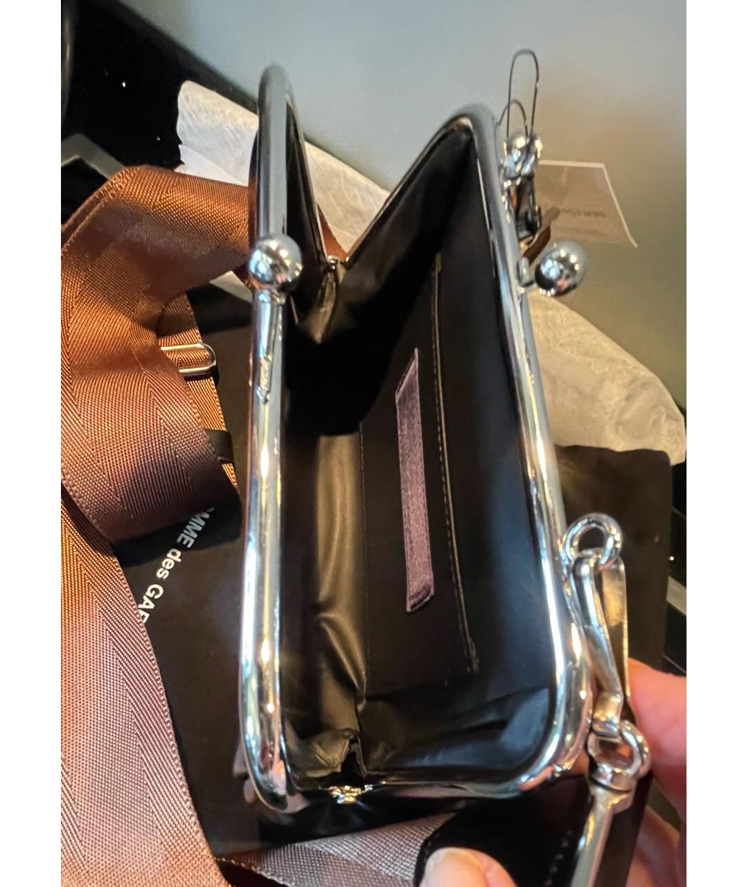 COMME DES GARÇONS Черная кожаная сумка через плечо, фото 4