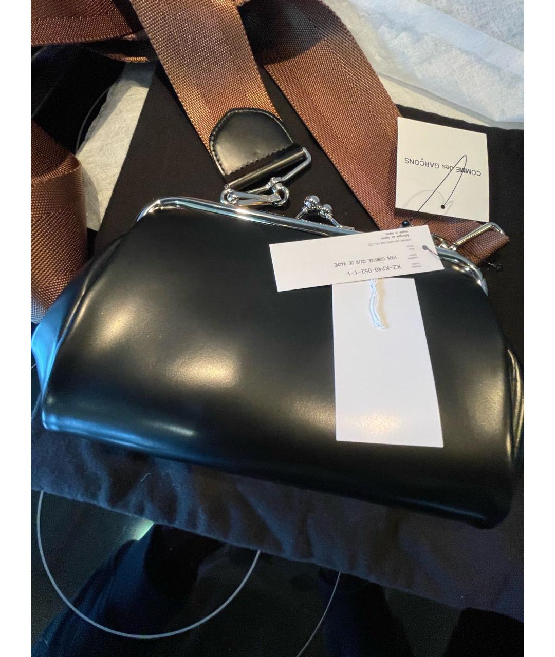 COMME DES GARÇONS Черная кожаная сумка через плечо, фото 5