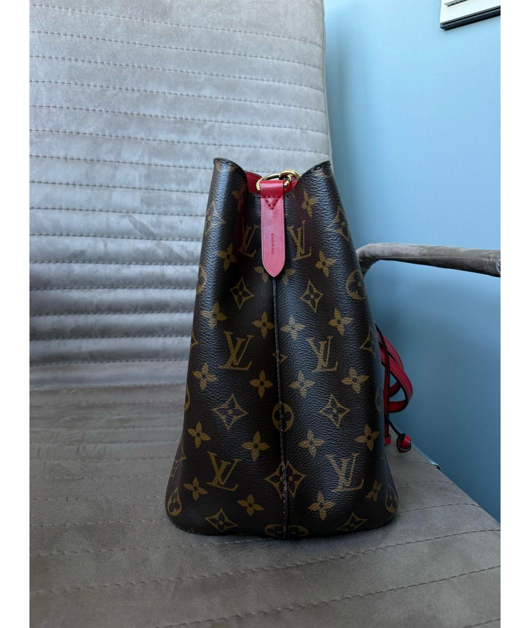 LOUIS VUITTON Коричневая кожаная сумка тоут, фото 3